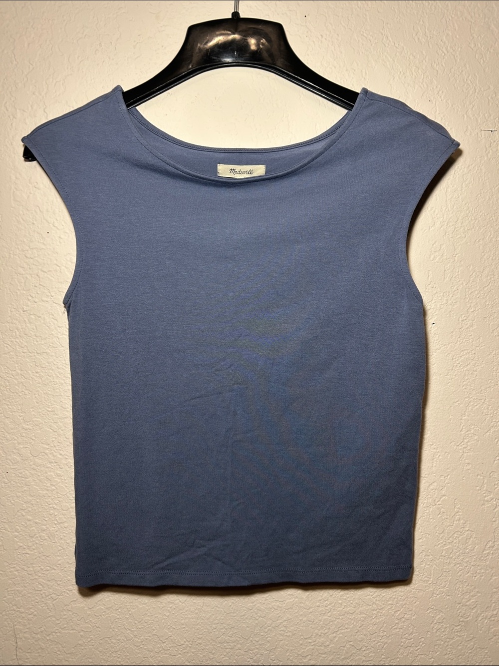 Madewell Slate Blue Cap-Sleeve Tank Top